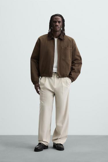 WIDE FIT PLEATED TROUSERS - Sand by Zara - Image 0
