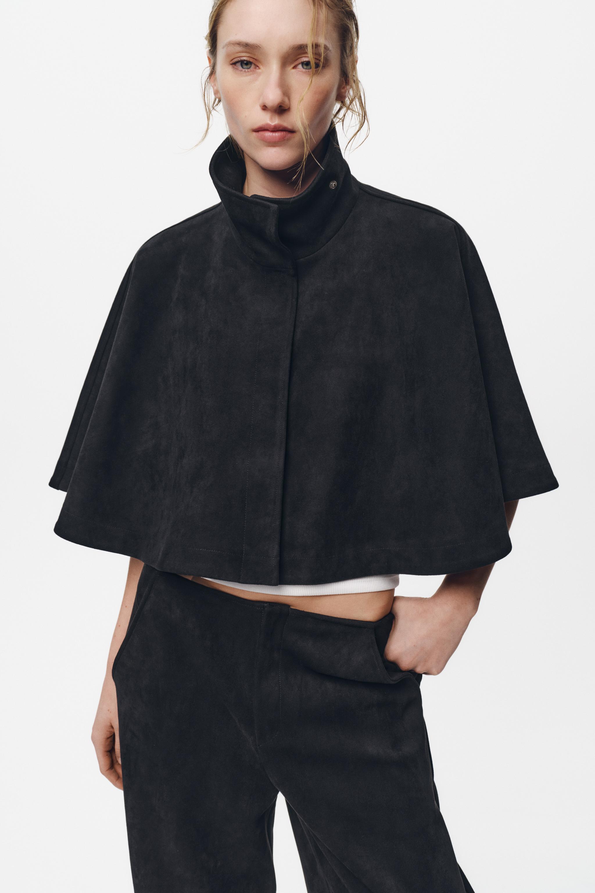 ★ZARA★ FAUX SUEDE CAPE FAUX SUEDE CAPE - Black | ZARA United States