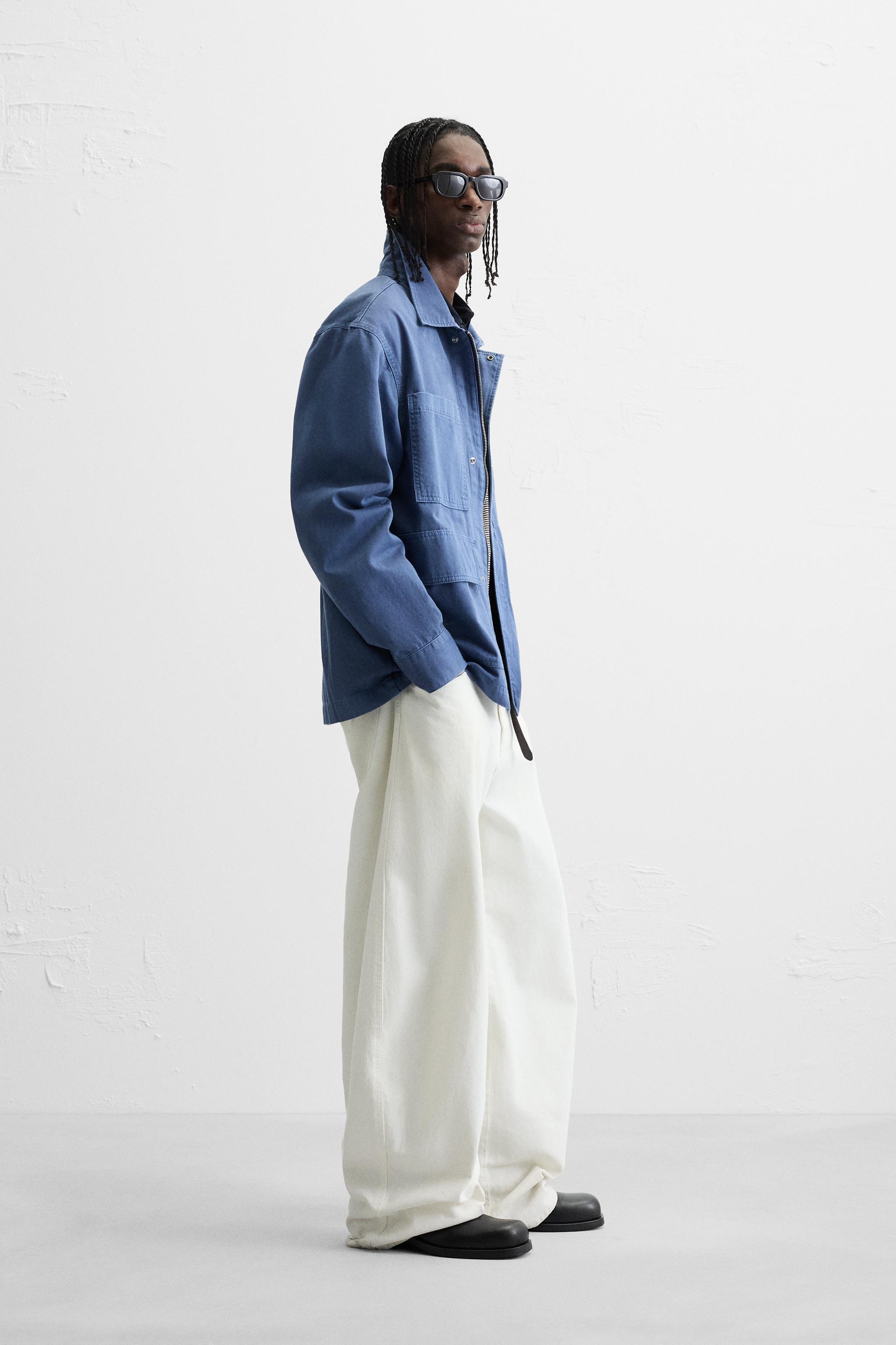 WASHED OVERSHIRT WITH POCKETS - Blue | ZARA Singapore