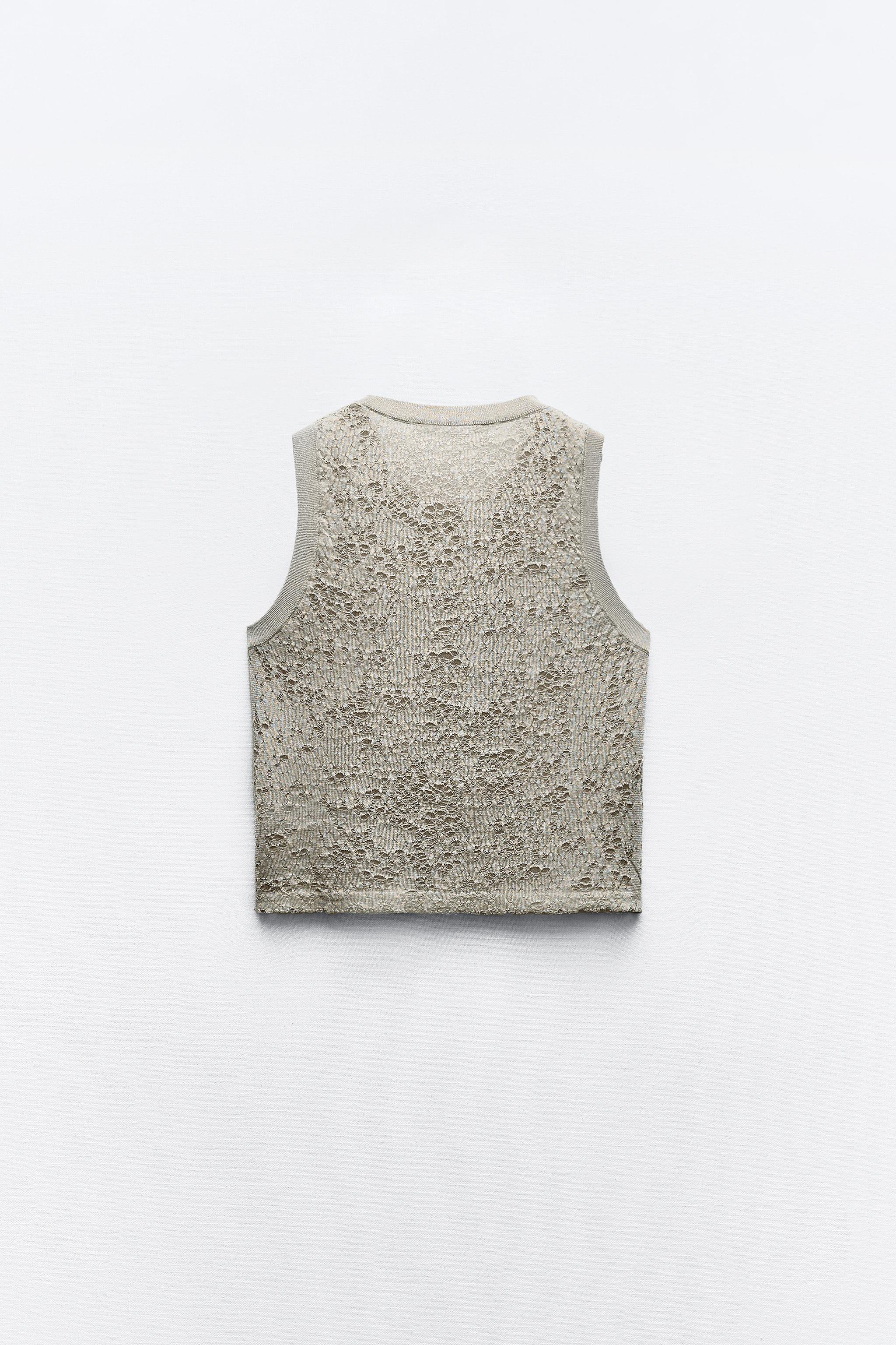 JACQUARD KNIT METALLIC THREAD TOP