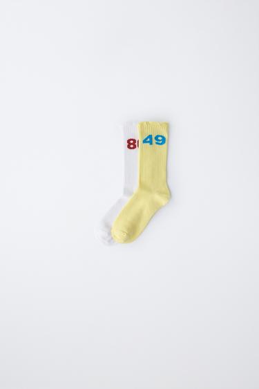 2-PACK OF TALL NUMBER SOCKS - Multicoloured by Zara