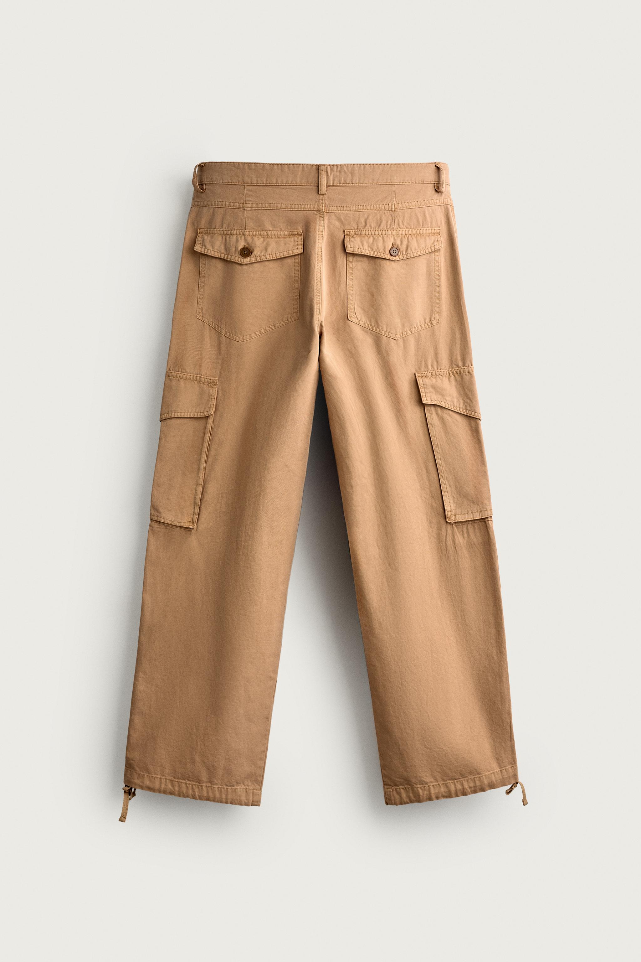 Мужские брюки Zara WASHED RELAXED FIT CARGO PANTS — фото 8