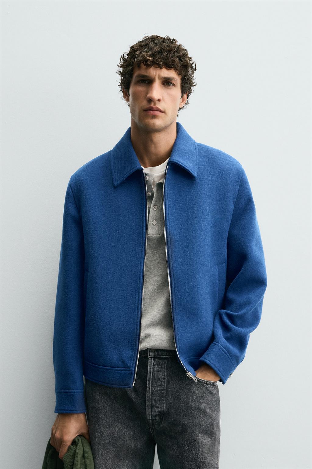 ZIP-UP WOOL EFFECT JACKET