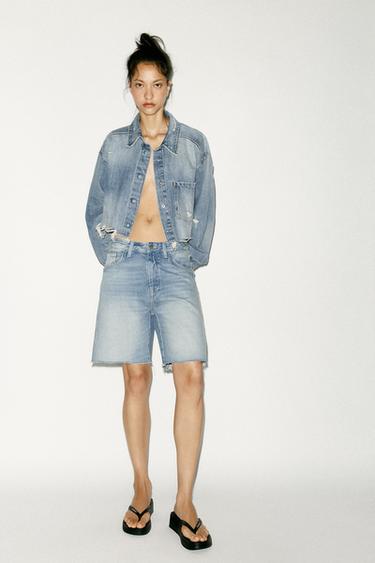 BERMUDA DENIM TRF TRABILLA TIRO MEDIO - Azul claro de Zara