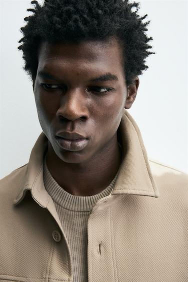 COMFORT TEXTURED OVERSHIRT - Beige by Zara - Image 5