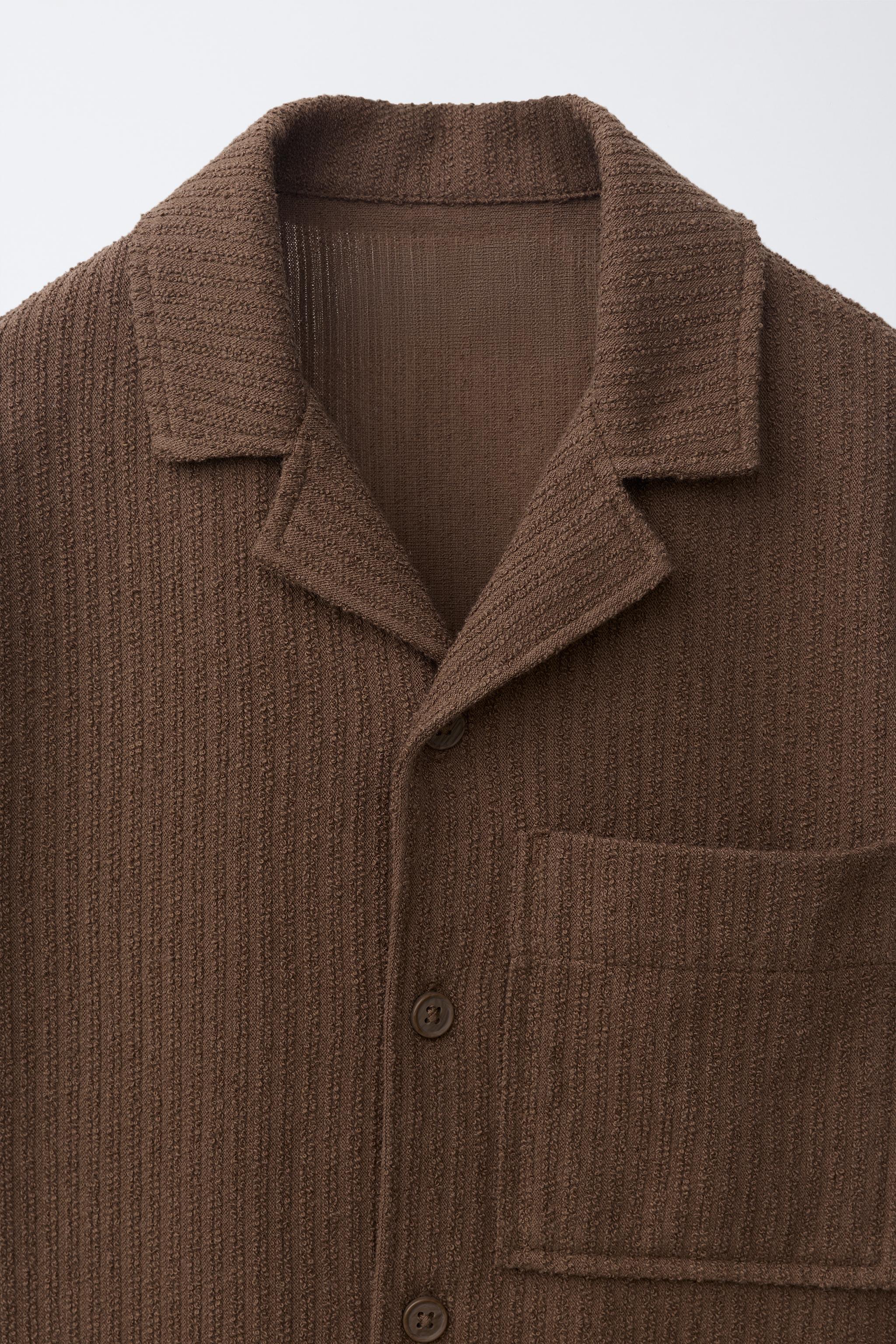 Zara RUSTIC TEXTURED SHIRT — фото 4