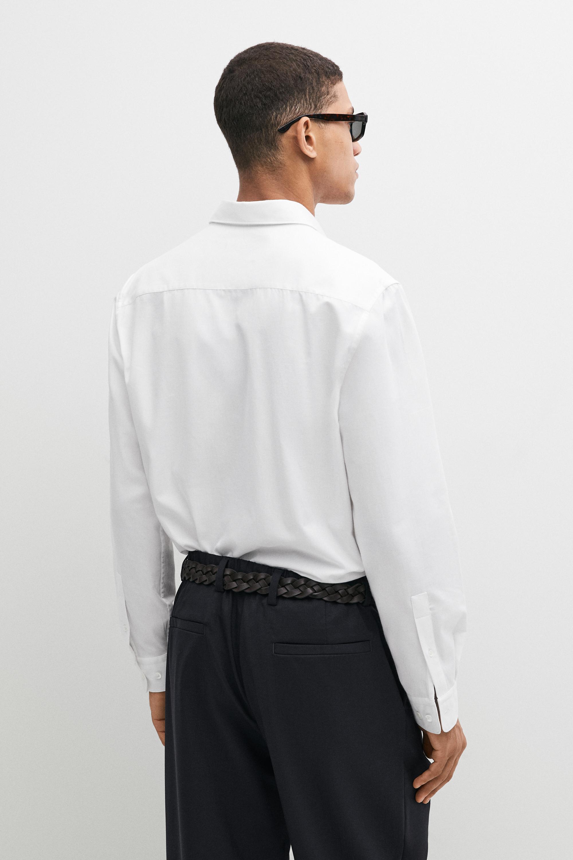 Chemise regular fit twill chiné 100 % coton