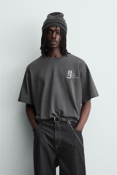 KAMISETA ESTANPATU KONBINATUAREKIN - Urdin garbitua, Zara-rena