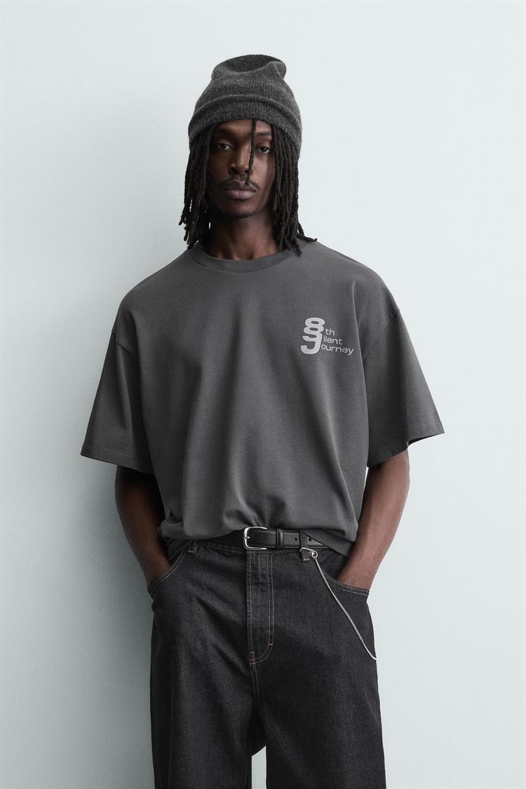 ZARA CONTRAST PRINT T-SHIRT