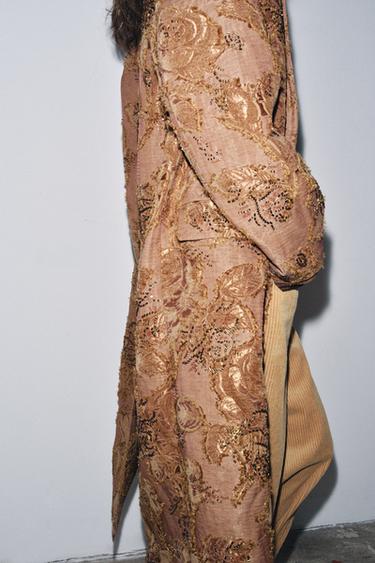 MANTEAU LONG BRODERIES ZW COLLECTION LIMITED EDITION - Rose clair de Zara - Image 3