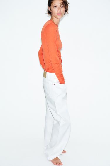 FINE KNIT WOOL BLEND JUMPER - Orange by Zara