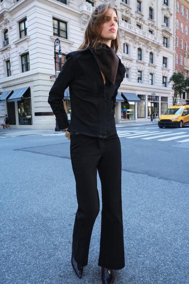 JEANS ZW COLLECTION BOOTCUT TIRO MEDIO - Negro de Zara