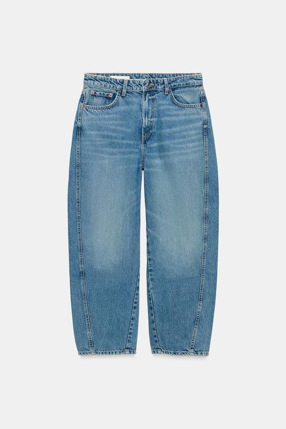 TRF MID-WAIST VOLUME CROP JEANS - Blue by Zara - Image 0