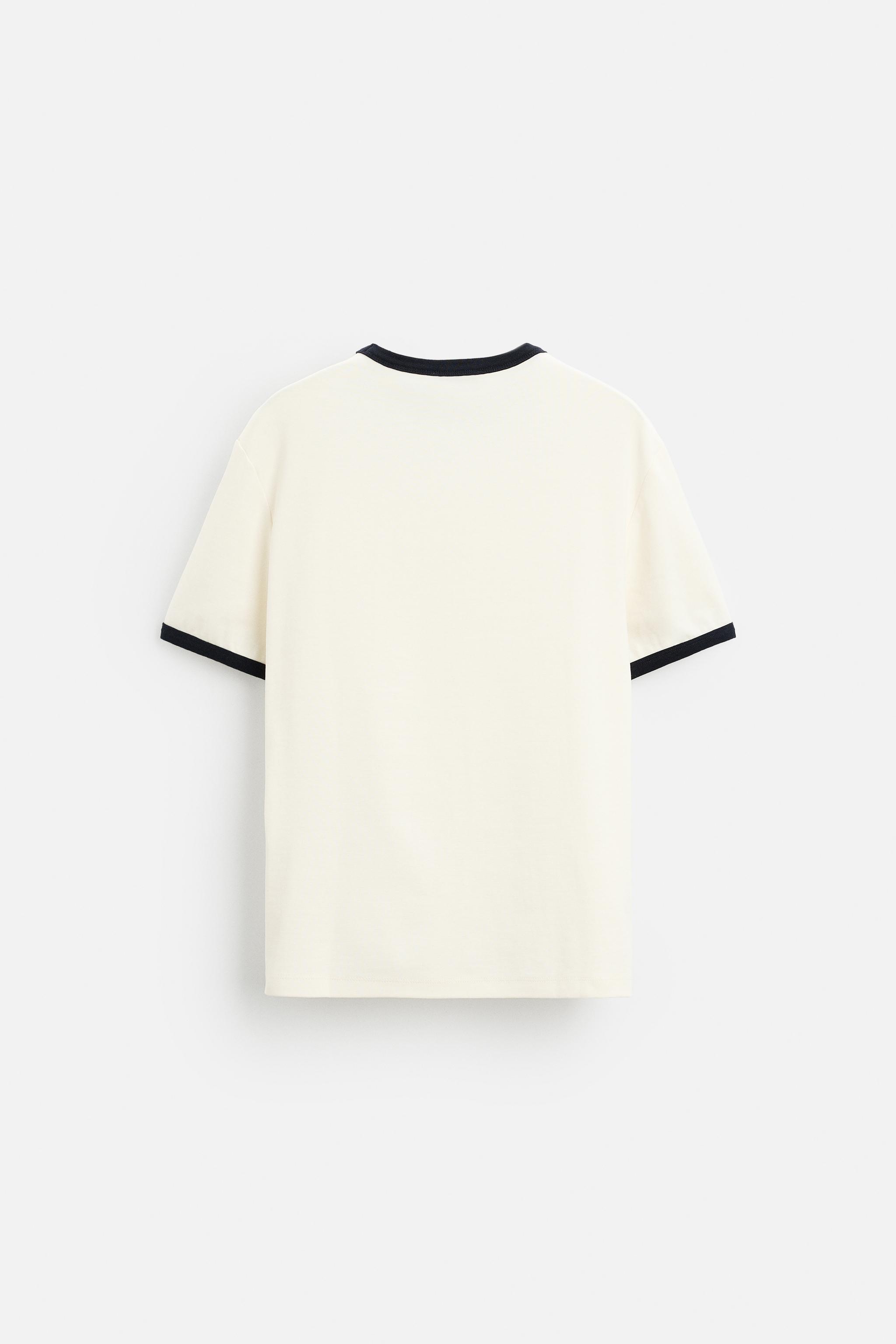 BASIC CONTRAST RIB T-SHIRT - Dark green | ZARA Singapore