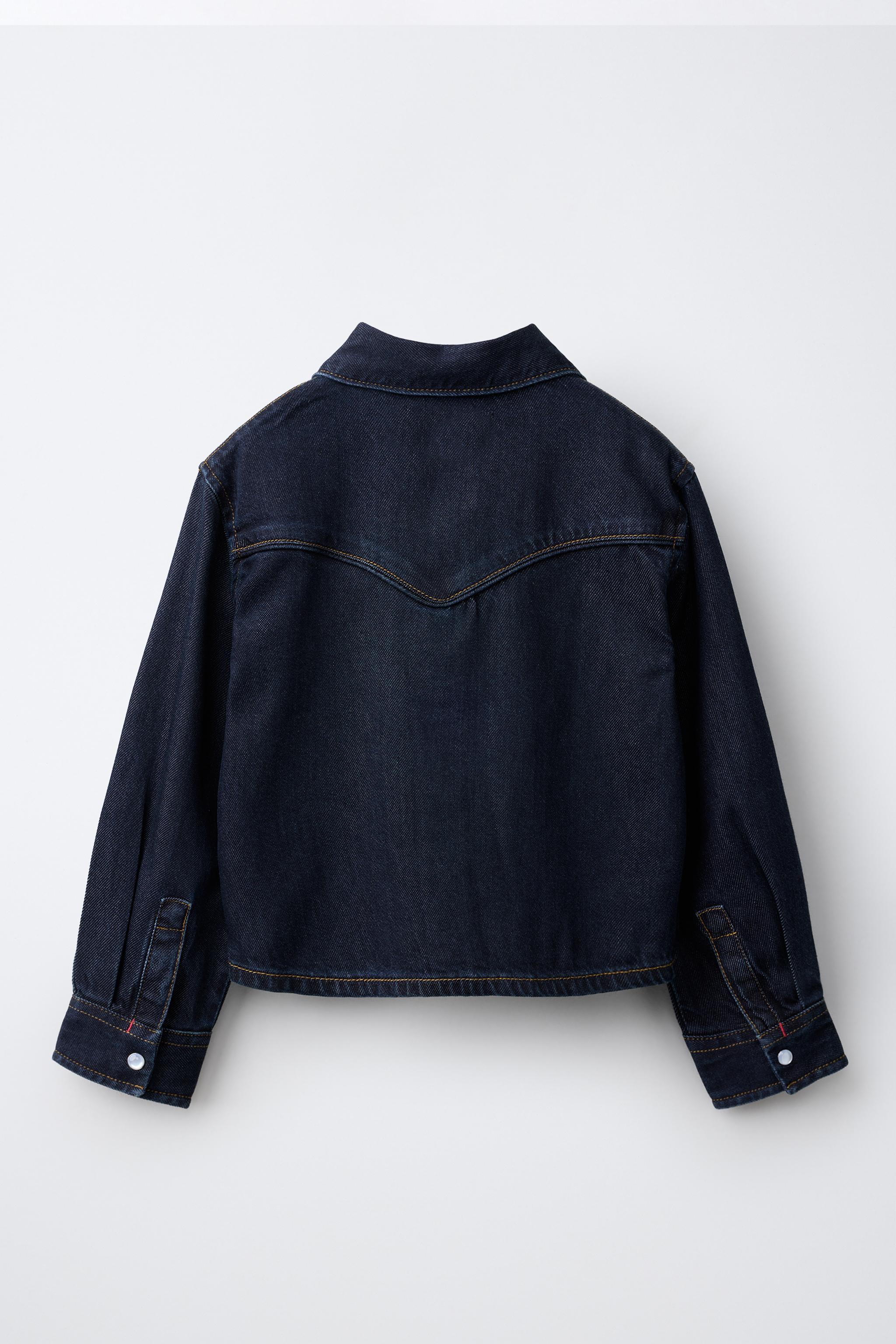 Детские рубашки Zara STITCHED DENIM SHIRT — фото 3