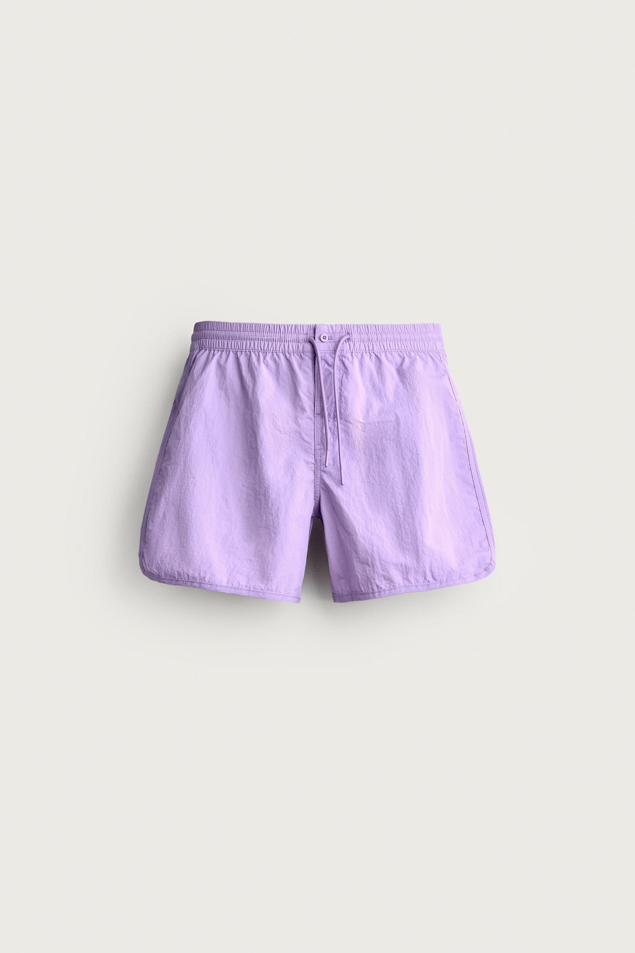 MID-LENGTH SWIMSUIT WITH VENTS — Mauve