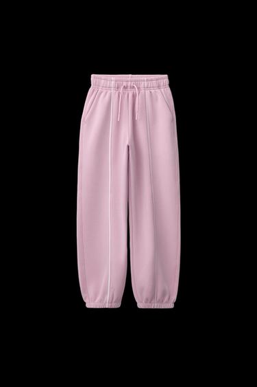 Zara SATIN EFFECT MODAL JOGGING PANTS - Pink - Image 0