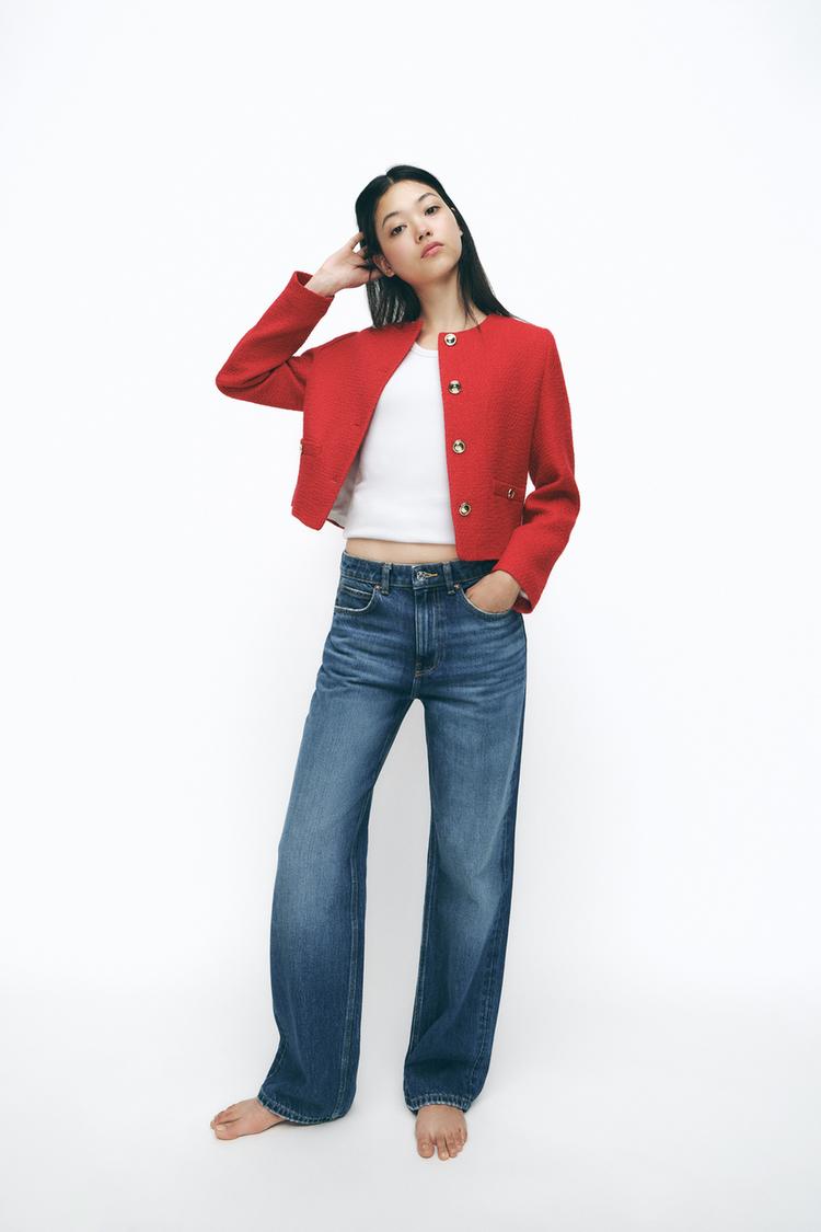 Blazer Rojo Saco Para Dama Zara Outfit Vestido Negro Con Blazer - Main Image