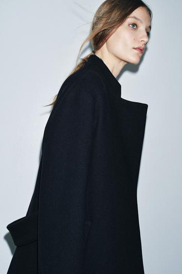 ZW COLLECTION ウールブレンドコートダークネイビーブルーZaraのZW COLLECTION ウールブレンドコート - ダークネイビーブルー