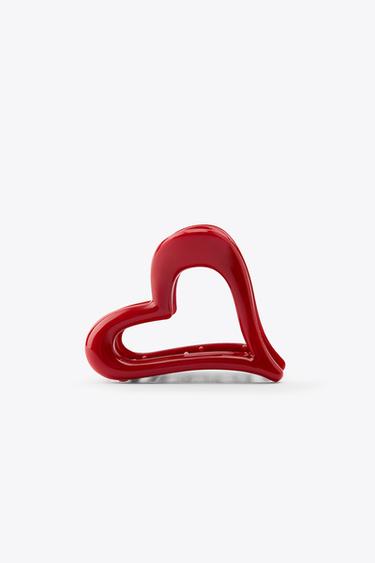Zara HEART HAIR CLIP - Red