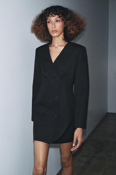ROBE VESTE À BOUTONNAGE CROISÉ ZW COLLECTION - Noir de Zara - Image 1