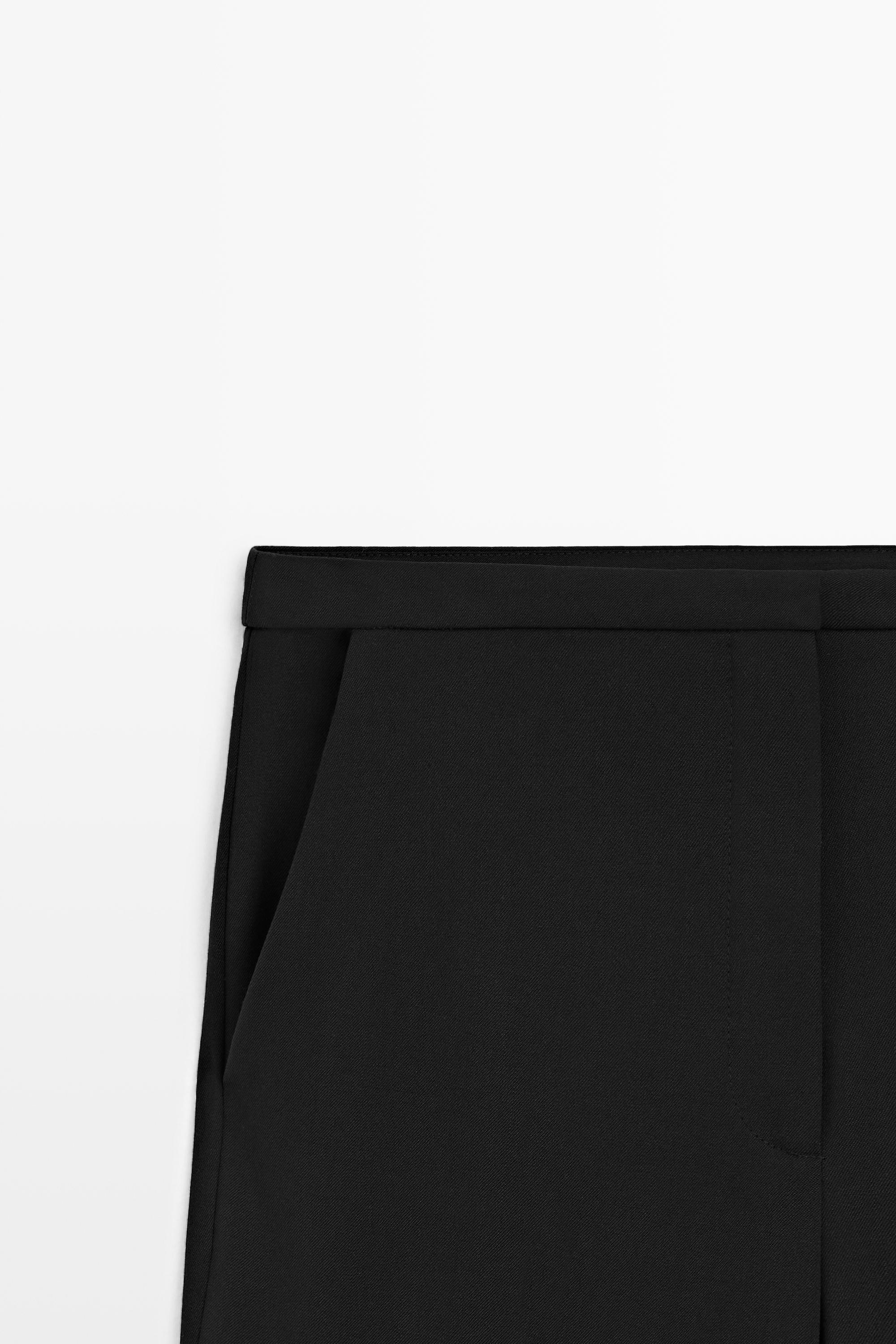 Pantalon taille fine en laine mélangée