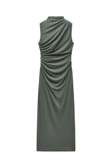 DRAPED MIDI DRESS