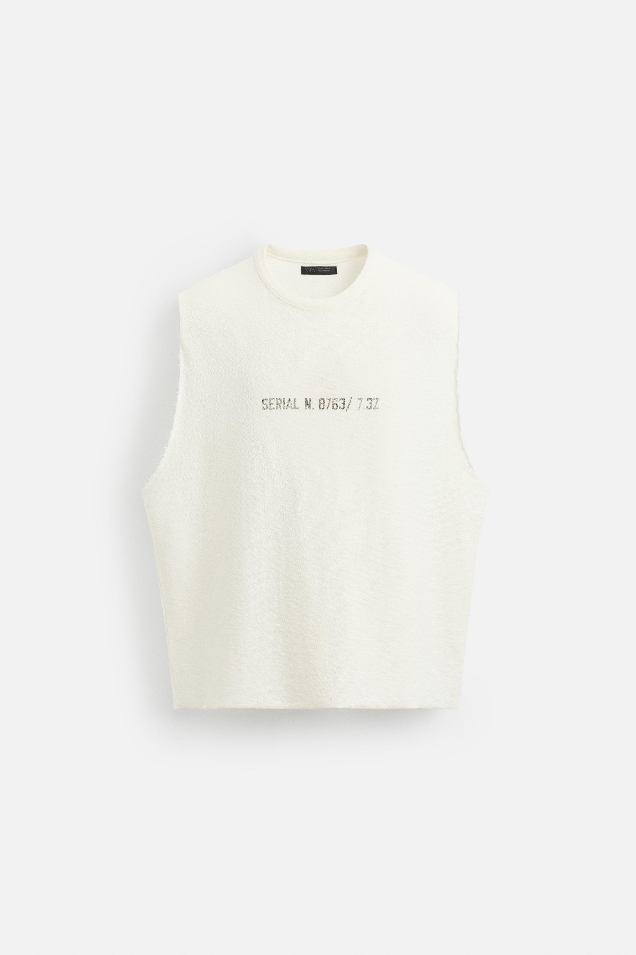 WASHED PRINT KNIT TANK TOP - Beige | ZARA United States