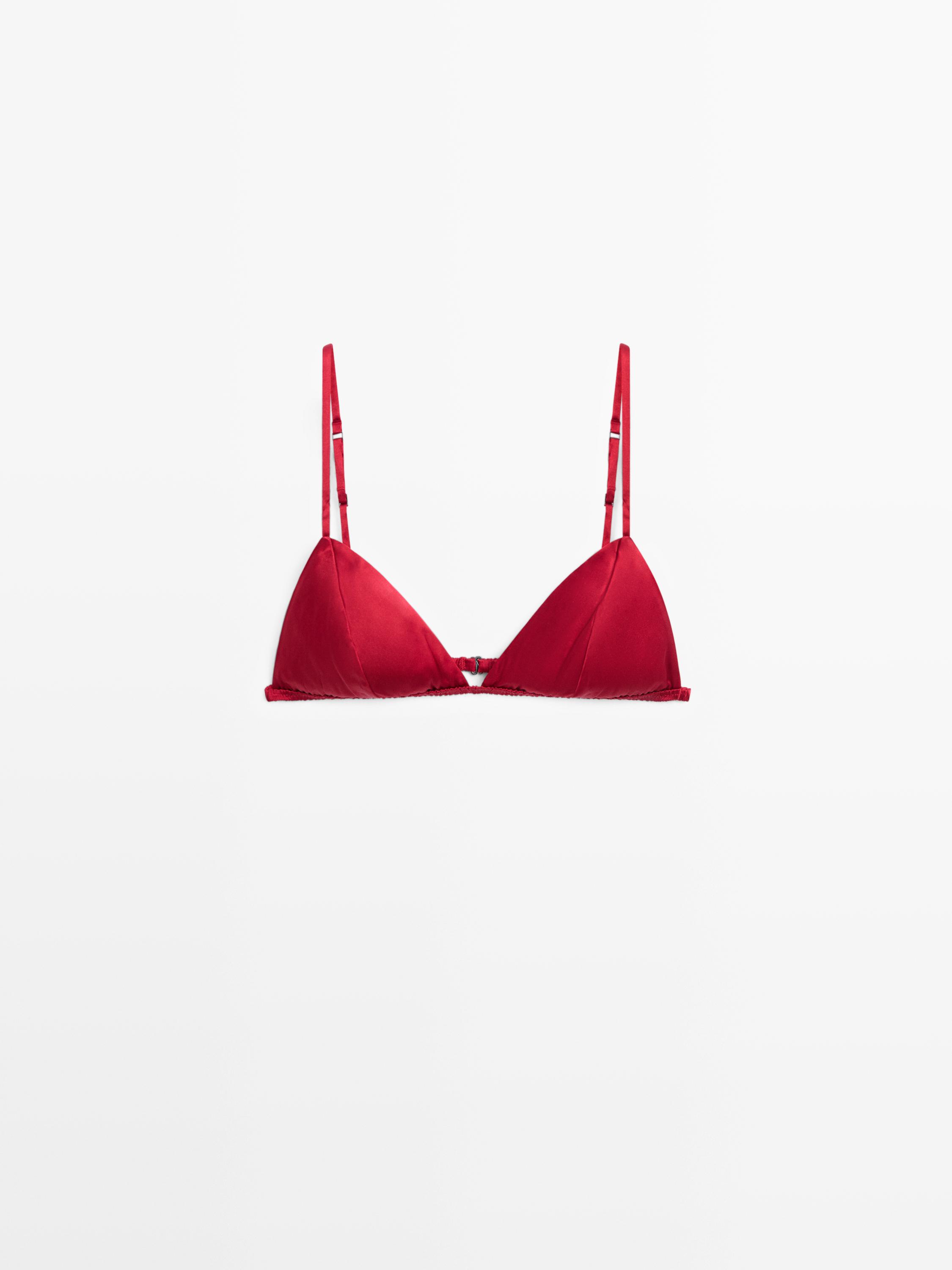 Silk triangle top — Red