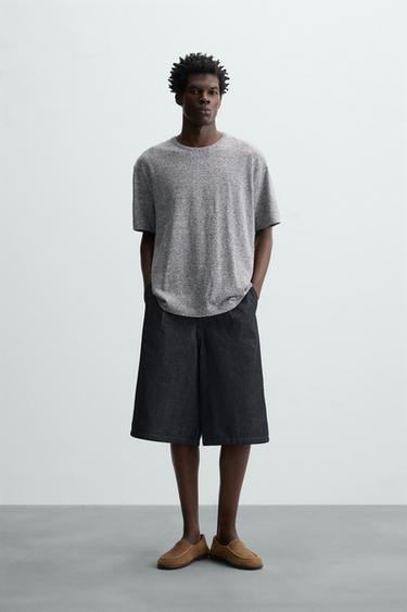 CAMISETA DE ALGODÃO - LINHO LISTRADA - listrado da Zara - Imagem 0