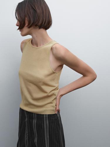 Top semitransparente cuello redondo - Oliva de Zara