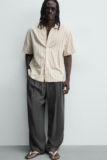 CHEMISE FLUIDE À RAYURES - Écru de Zara - Image 5