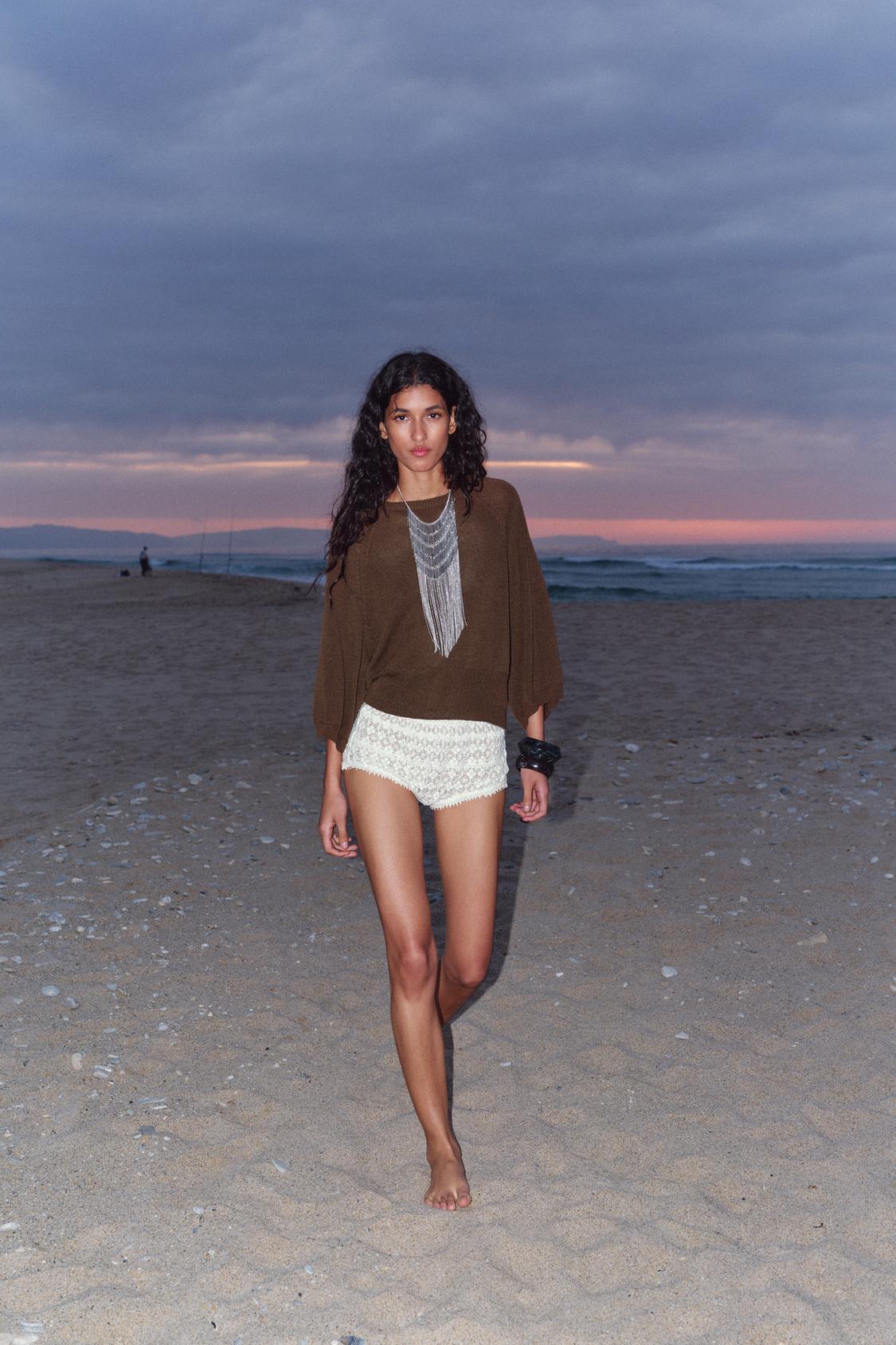 KNIT SWEATER WITH LOOSE-FIT SLEEVES