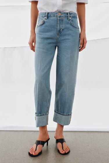 ZW COLLECTION LOW-RISE STRAIGHT JEANS - Blue by Zara