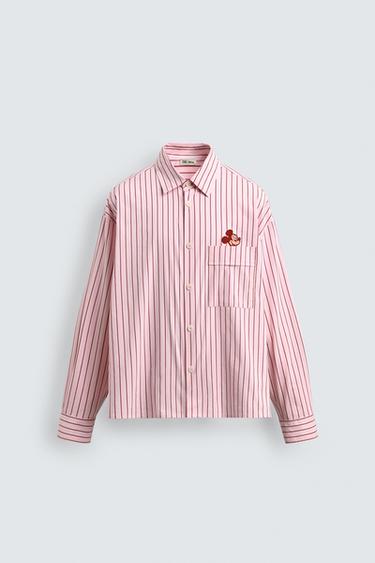 ÁO SƠ MI KẺ SỌC, MIẾNG ĐÁP HÌNH MICKEY MOUSE HARRY LAMBERT FOR ZARA X DISNEY - Màu hồng từ Zara