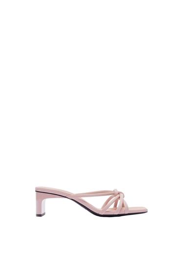 HIGH HEELED SANDALS WITH KNOT DETAIL