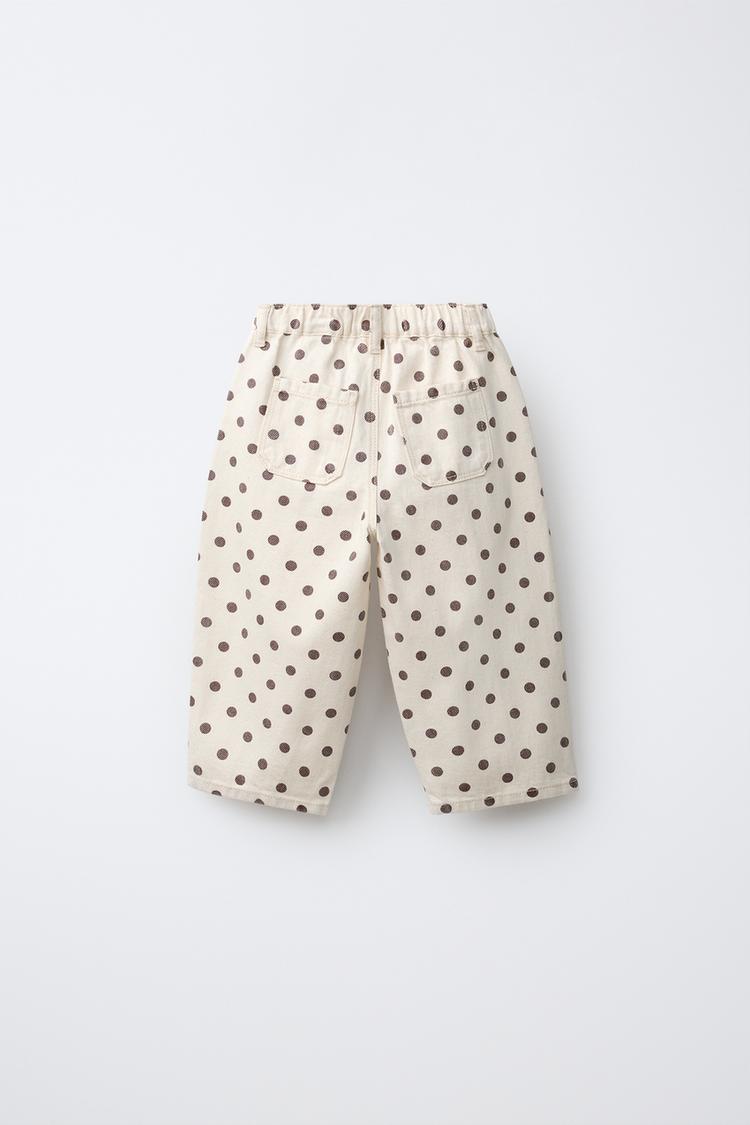 Pantalones de twill con pierna globo y lunares 2