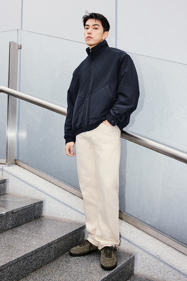 Zara 防潑水絎縫科技夾克 - 海藍色