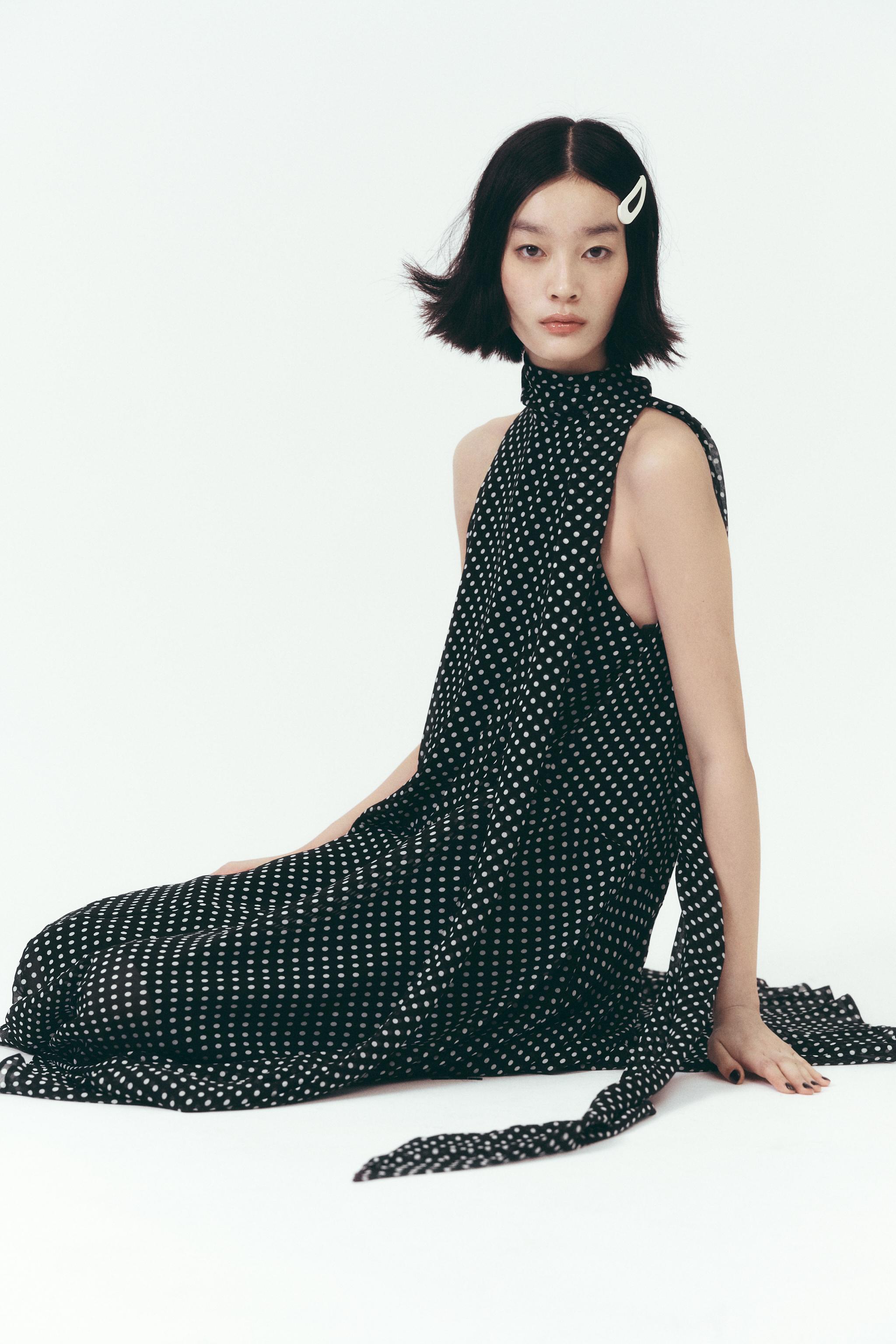 ZARA ZW COLLECTION ポルカドット ホルターネック ワンピース