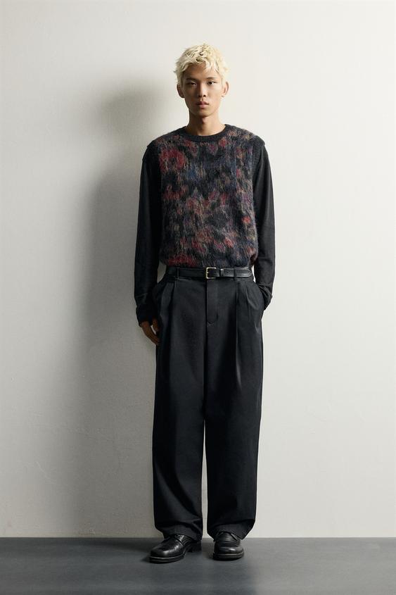 COLETE DE MALHA JACQUARD ESCOVADO - Preto da Zara - Imagem 0
