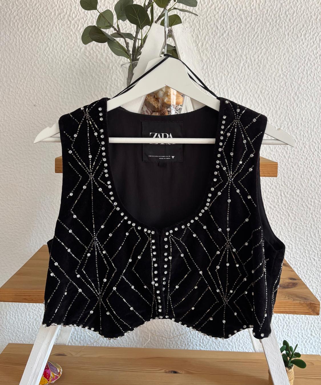 VELVET WAISTCOAT WITH RHINESTONES - Image 3