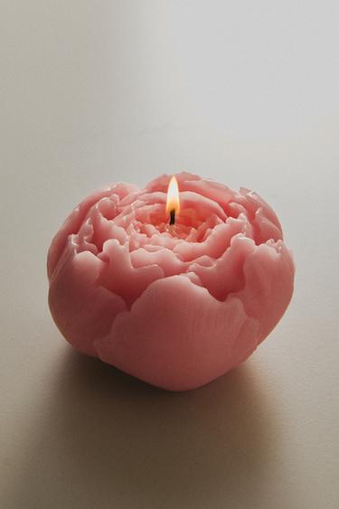 DECORATIVE FLORAL CANDLE - Pink by Zara