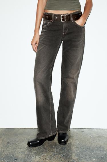 JEANS TRF WIDE LEG MIT NIEDRIGEM BUND - Braun von Zara