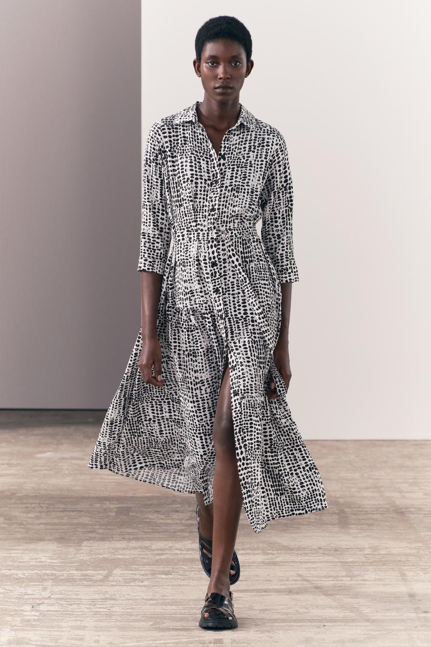 Zara black and white maxi dress Clearance