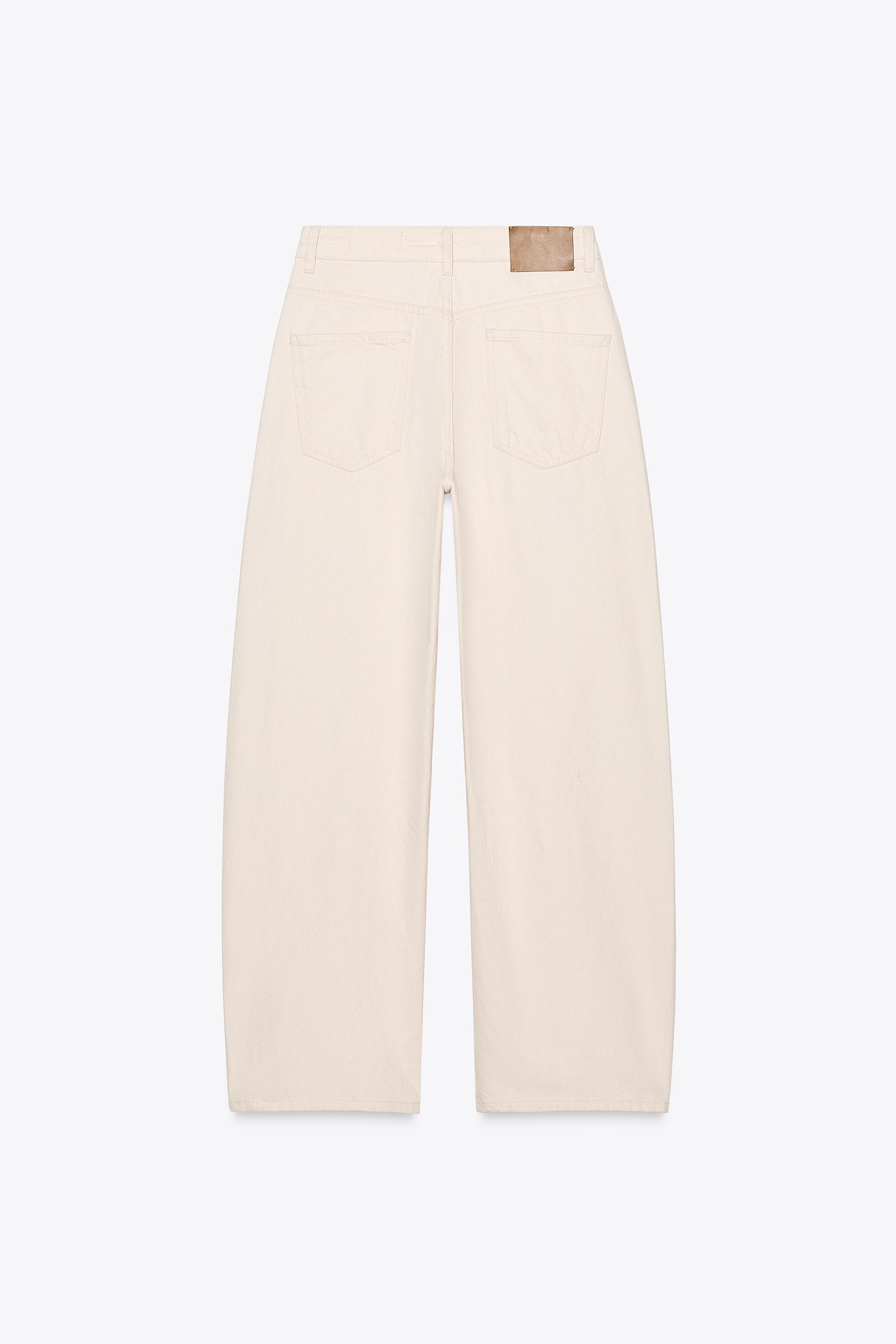 ZW COLLECTION BARREL HIGH WAIST JEANS - Ecru | ZARA United