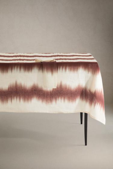 OMBRÉ LINEN TABLECLOTH X COLLAGERIE - Beige-brown by Zara