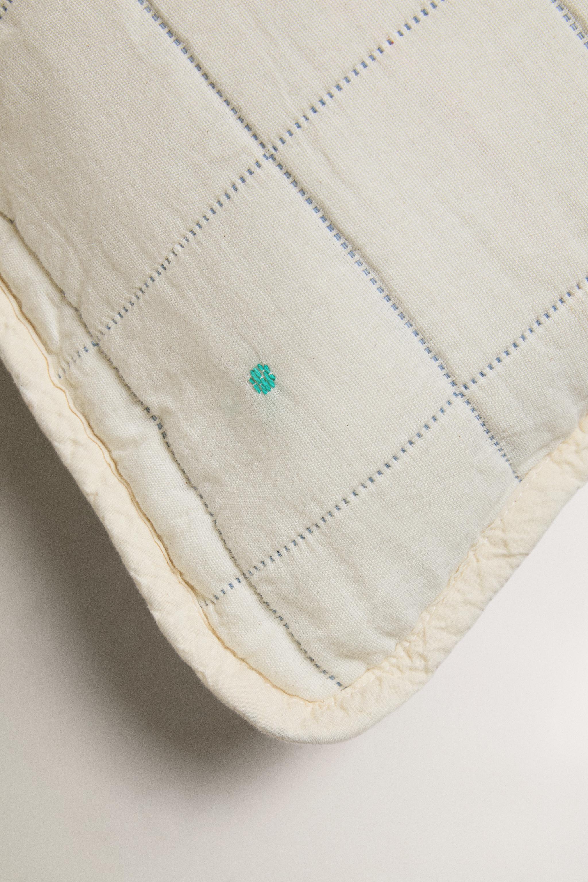 CHECK AND DOT THROW PILLOW COVER — Multicolored
