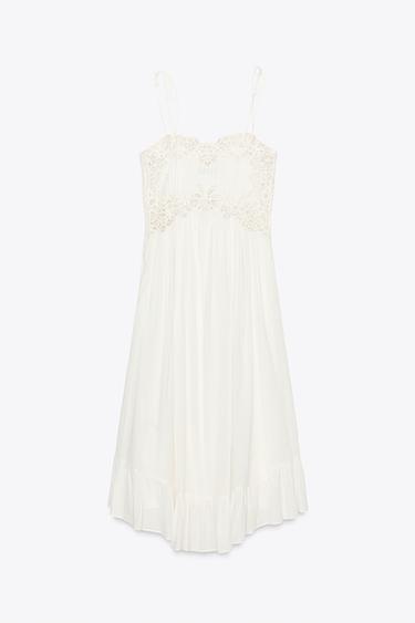 ZW COLLECTION EMBROIDERED DRESS - Ecru by Zara - Image 5
