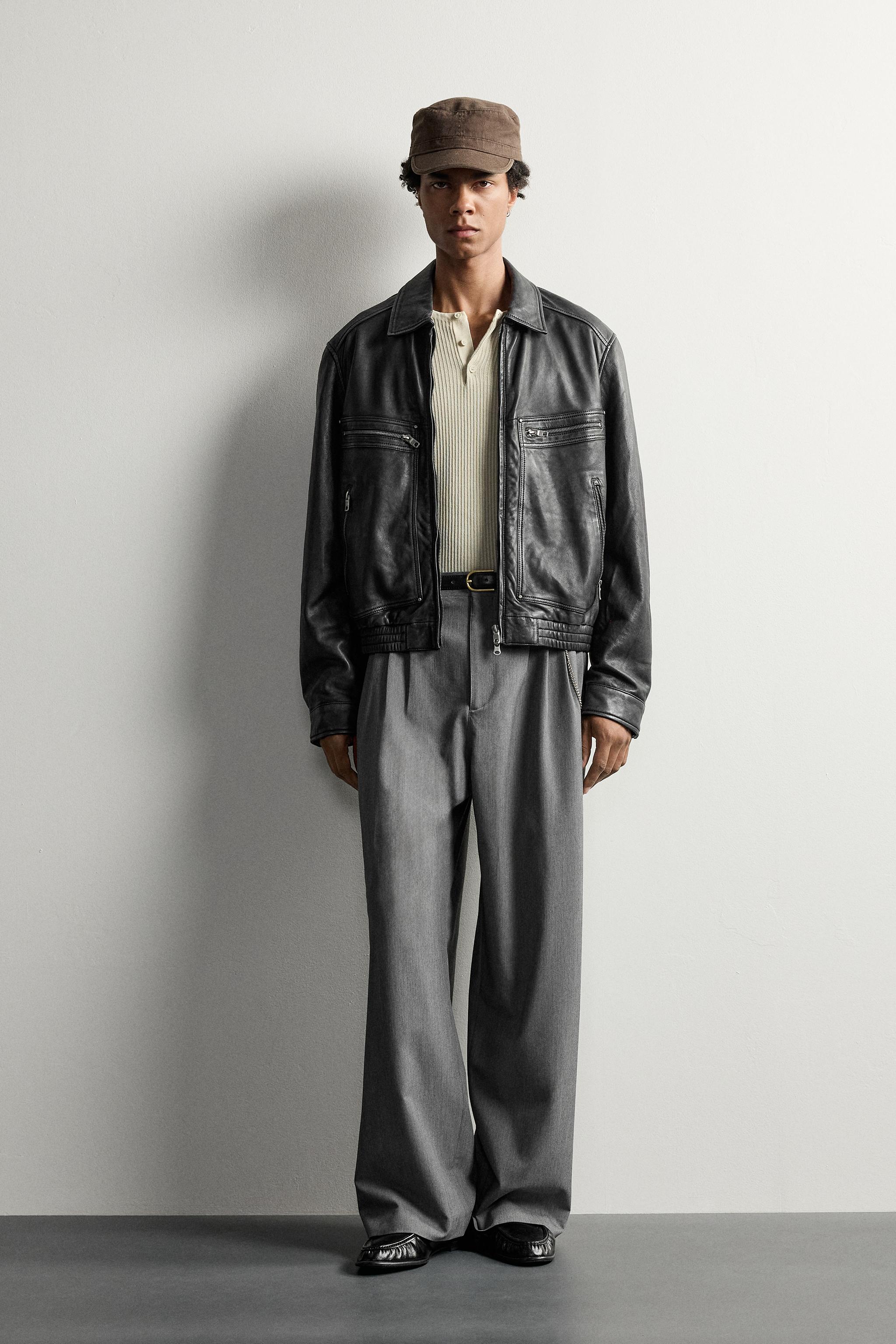 PANTALON COUPE LARGE À PLIS