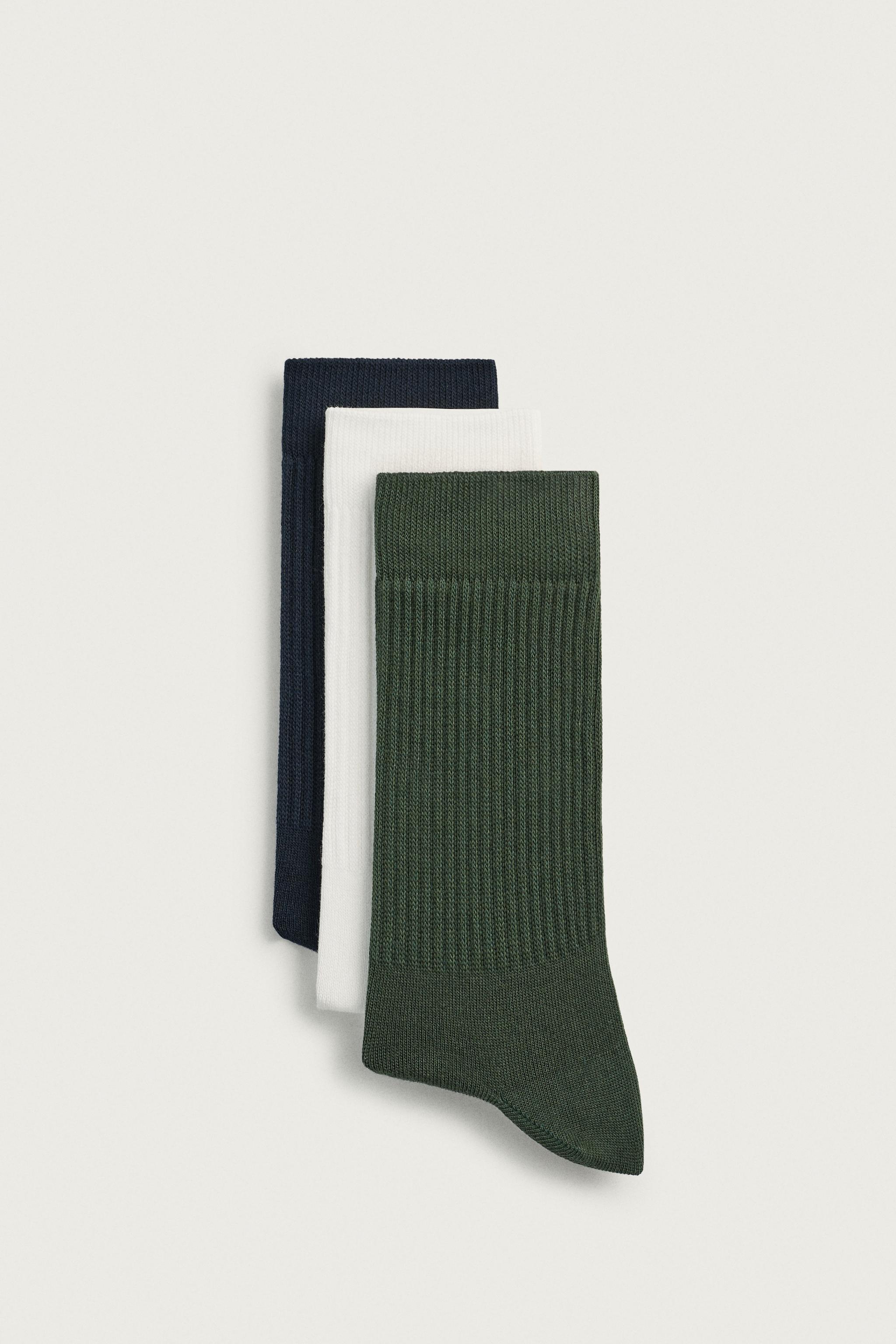 BASIC RIBBED SOCKS 3-PACK — various